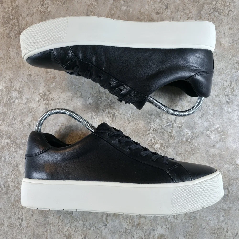 Vince Black Leather Slip On Platform Chunky Shoes Women's 9 / EU 39 *Worn Once.